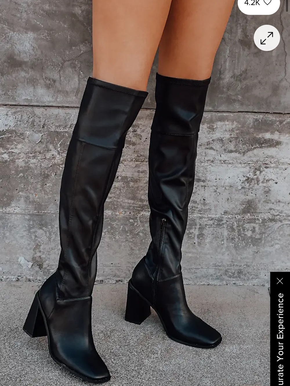 Lulu's Black Over-the-Knee Block Heel Boots